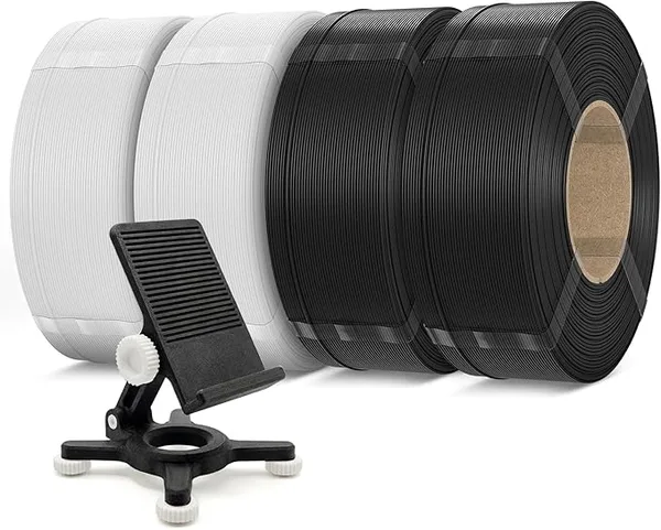 Inslogic 3D Inslogic PETG Pro Pre-Dried 3D Printer Filament, High-Speed PETG Filament, Stronger Toughness, High Precision ±, Compatible with FDM Printers, 1kg×4 Refills (Black+Black+White+White)