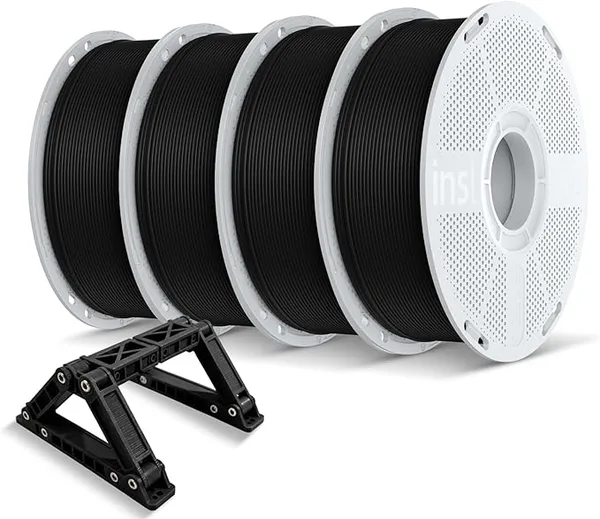Inslogic 3D Inslogic ASA Filament, UV & Weather Resistant 3D Printer Filament, High-Strength & Heat-Resistant, Smooth Printing with Low Warping, Ideal for Outdoor Use, 1kg×4 (2.2lbs×4) Spools, Black