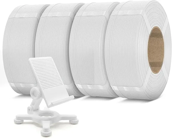 Inslogic 3D Inslogic PETG Pro Pre-Dried 3D Printer Filament, High-Speed PETG Filament, Stronger Toughness, High Precision ±, Compatible with FDM Printers, 1kg×4 Refills (White)
