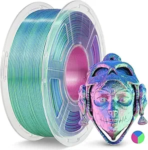 JAYO JAYO Silk Tri-Color PLA Filament Blue-Green-Purple 1.1kg, Triple Gradient PLA, High Gloss Shine, Smooth Printing, Conceals Layer Lines, Fits for Most FDM 3D Printers