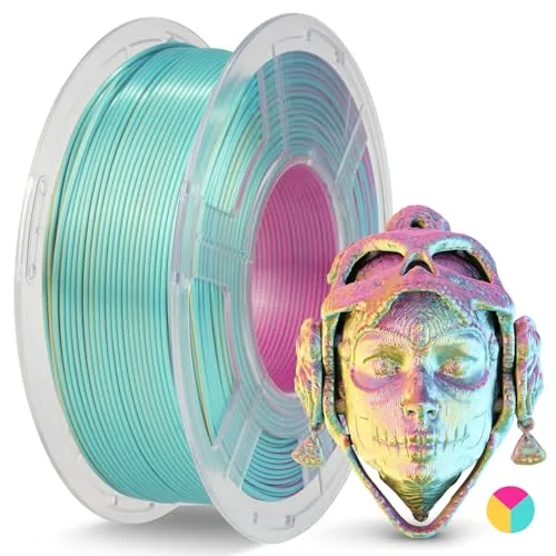 JAYO JAYO Silk Tri-Color PLA Filament Red-Yellow-Green 1.1kg, Triple Gradient PLA, High Gloss Shine, Smooth Printing, Conceals Layer Lines, Fits for Most FDM 3D Printers