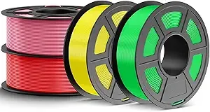 JAYO JAYO High Speed PLA Filament 4.4KG Bundle, Rapid PLA 3D Printer Filament for Fast Printing up to/s, Dimensional Accuracy +/-, 4 Pack 1.1kg Spool (Yellow, Pink, Green, Red)