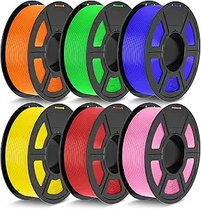 JAYO JAYO PETG Filament Bundle 6.6KG, Strong Toughness PETG 3D Printer Filament, Fits for Most FDM 3D Printers (Green, Red, Blue, Orange, Yellow, Pink)