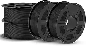 JAYO JAYO PLA 3D Printer Filament Bundle 4.4KG, PLA Filament Bulk, Dimensional Accuracy +/-, 4 Pack 1.1kg Spool Black