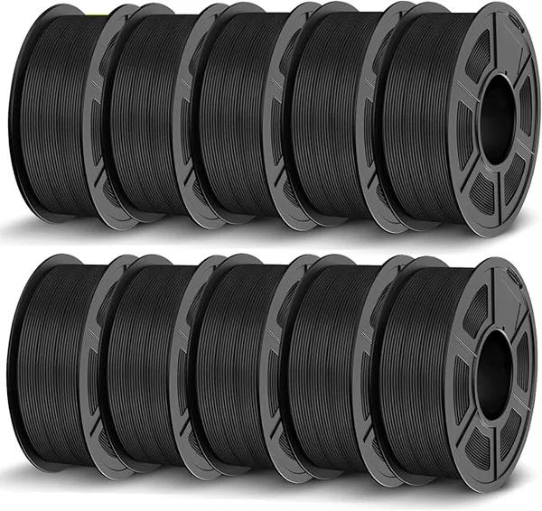 JAYO JAYO PLA 3D Printer Filament Bundle 11KG, PLA Filament Bulk, Dimensional Accuracy +/-, 10 Pack 1.1kg Spool (Black*10)