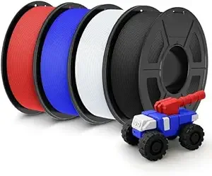 JAYO JAYO Rapid Matte PETG Filament 4.4KG Bundle, PETG Matte 3D Printer Filament 4.4kg, 1.1kg per Spool, Pack of 4, Black+White+Blue+Red