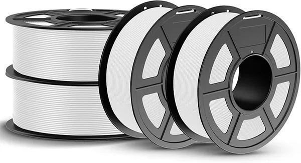 JAYO JAYO Matte PLA 3D Printer Filament Bundle, 4 Pack 1.1kg Spools (4.4kg Total), Matte Surface Conceals Layer Lines, Dimensional Accuracy, White