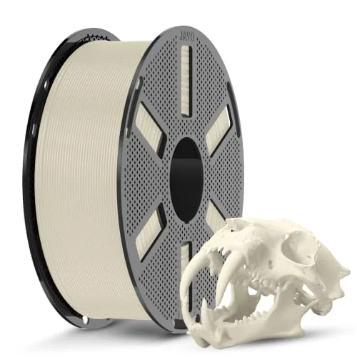 JAYO JAYO PLA 3D Printer Filament, 1.1kg Reusable Spool, Bone White