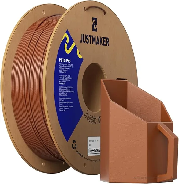 JustMaker PETG Pro (PETG+) 3D Printer Filament, Updated Stronger Impact Resistance, Dimensional Accuracy +/-, 1kg, Brown