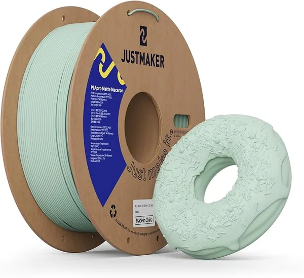 JustMaker Matte PLA+ 3D Printer Filament, Upgrade Cardboard Spool, Dimensional Accuracy +/-, 1kg, Slender Green