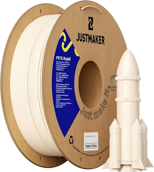 JustMaker PETG Rapid 3D Printer Filament, High-Speed Printing, Multifunctional Material,Dimensional Accuracy +/-, 1kg, Nude Pink