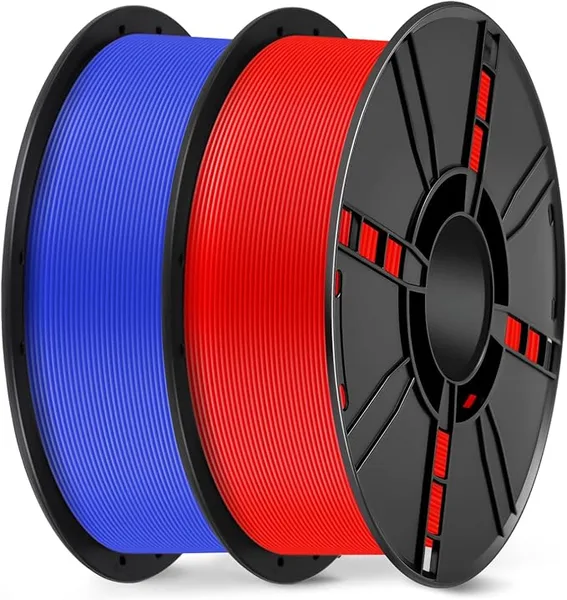 Keleidi PLA Basic Filament, High Speed Tough PLA,2KG 2-Pack,Red+Blue | 50-/s High Speed, Fits Most FDM 3D Printers, Strong Layer Adhesion, No Jams/Tangles, +/- Precision, Vacuum Sealed
