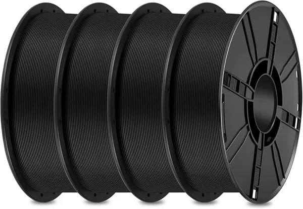 Keleidi PLA Basic Filament, High Speed Tough PLA, 4KG 4-Pack, Black | 50-/s High Speed, Fits Most FDM 3D Printers, Strong Layer Adhesion, No Jams/Tangles, +/- Precision, Vacuum Sealed