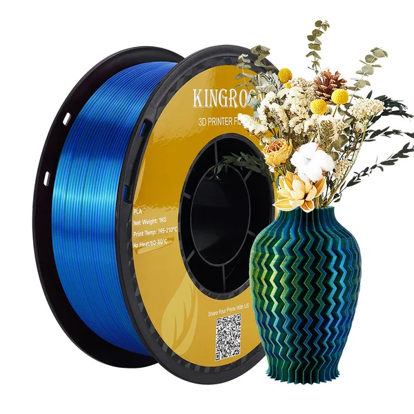 Kingroon 【2KG Pack】Tri-Color Silk PLA Filament - Green / Yellow / Blue