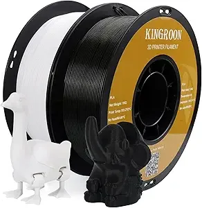 Kingroon Kingroon PLA 3D Printer Filament, Dimensional Accuracy +/-, 1 kg Spool(2.2lbs),2KG White+Black