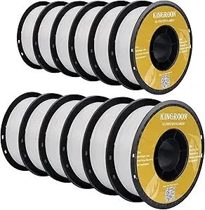 Kingroon Kingroon PLA Filament,12 Rolls, Dimensional Accuracy +/-, 12kg Spool(26.5lbs), White