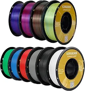 Kingroon Kingroon PLA 3D Printer Filament,10 Rolls, 10kg Spool(22lbs),Single and Triple Color1.,4 Triple Color Silk PLA+6 PLA