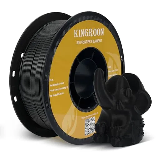 Kingroon Kingroon High Speed PLA 3D Printer Filament, 3D Printer Rapid Filament for 30-/s Hyper Printing Filament, Dimensional Accuracy +/-, 1kg Plastic Spool(2.2lbs) (Black)
