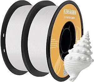 Kingroon Kingroon High Speed PLA 3D Printer Filament, 3D Printer Rapid Filament for 30-/s Hyper Printing Filament, Dimensional Accuracy +/-, 2 kg Plastic Spool (4.4lbs（White）