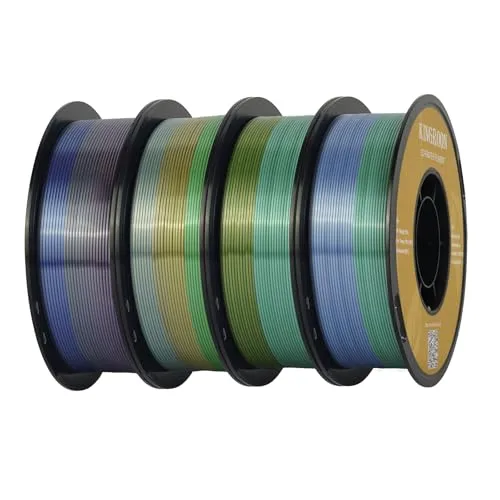 Kingroon Kingroon 4KG Silk PLA Filament Bundle Rainbow PLA 3D Printing Filament Color Changing Filament Dimensional Accuracy ±,Fit Most 3D Printer