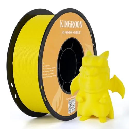 Kingroon Kingroon Lemon Yellow PLA Filament 1kg (2.2lbs), High Precision Tolerance ±,No Clogging & Low Warping, Compatible with Most FDM Printers