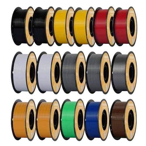 Kingroon Kingroon High Speed PETG Bundle 3D Printer Filament, Rapid Filament for 30-/s Hyper Printing Filament, Dimensional Accuracy +/-, 16 kg Plastic Spool (35.2lbs（Mixed Colors）