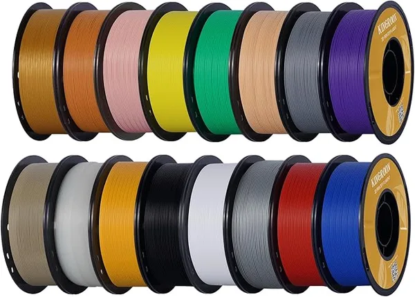 Kingroon Kingroon PLA 3D Printer Filament Bundle, 16 Rolls, Dimensional Accuracy +/-, 16kg Spool(35.2lbs) 16 Colors