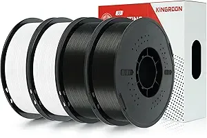 Kingroon Kingroon PETG 3D Printer Filament, Dimensional Accuracy +/-, 1 kg Spool(2.2lbs),2KG White+ 2KG Black