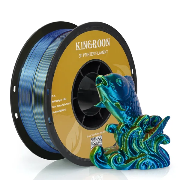 Kingroon 【2KG Pack】Tri-Color Silk PLA Filament - Yellow / Red / Blue