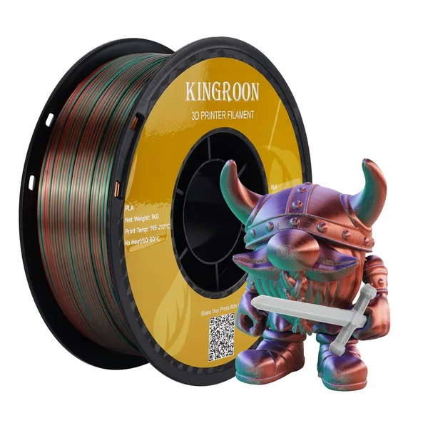 Kingroon 【2KG Pack】Tri-Color Silk PLA Filament - Green / Purple / Copper