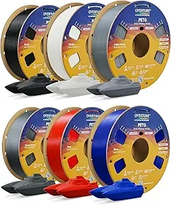 Overture OVERTURE PETG Filament Bundle 6kg, High Speed 3D Printer Filament, Neatly Wound & Clog-Free, 6 Pack 1kg(2.2lbs), Accuracy +/-, Fit Most FDM Printers (6 Color (6-Pack))