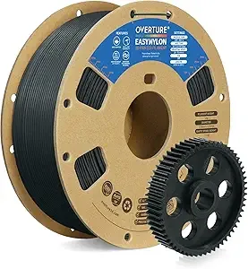 Overture OVERTURE Nylon Filament 3D Printer Filament, Polyamide (PA) 1kg Spool (2.2lbs), Dimensional Accuracy +/-, Fit Most FDM Printer (Gray)