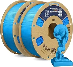 Overture OVERTURE PLA Plus (PLA+) Filament, Stronger & More Durable, Professional Toughness 3D Printer Filament 1kg (2.2lbs), High Precision +/-, Tangle-Free (Digital Blue, 2-Pack)