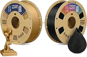 Overture OVERTURE 3D Printer Filament 2kg, PLA Plus Filament and PLA Filament Fit Most FDM 3D Printers, 1kg per Spool, Pack of 2, PLA Plus Brown+PLA Black