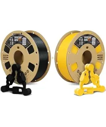 Overture OVERTURE 2kg PETG Filament, 70.548 Ounce, Black & Yellow, Pack of 2