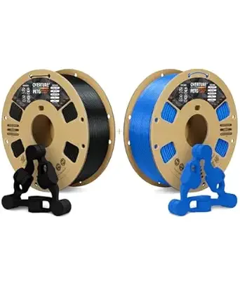 Overture OVERTURE 3D Printer Filament 2kg, PETG Filament Fit Most FDM 3D Printers, 1kg per Spool, Pack of 2, Black & Digital Blue