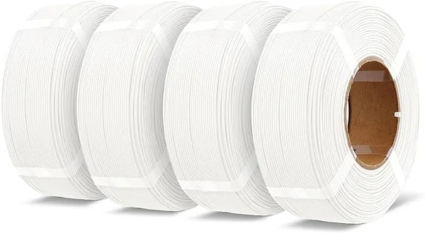 Overture OVERTURE 4KG Bundle High Speed Refill PLA+ 3D Printer Filament, Upgraded Rapid PLA 2.0 with Enhanced Toughness & Stability, 4 Pack 1kg (2.2lb) Refilament for Bambu Lab (White*4)