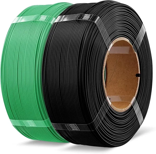 Overture OVERTURE 2KG Bundle High Speed Refill PLA+ 3D Printer Filament, Upgraded Rapid PLA 2.0 with Enhanced Toughness & Stability, 2 Pack 1kg (2.2lb) Refilament for Bambu Lab (Black+Green)