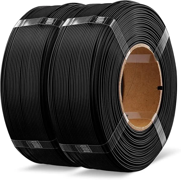 Overture OVERTURE 2KG Bundle High Speed Refill PLA+ 3D Printer Filament, Upgraded Rapid PLA 2.0 with Enhanced Toughness & Stability, 2 Pack 1kg (2.2lb) Refilament for Bambu Lab (Black*2)