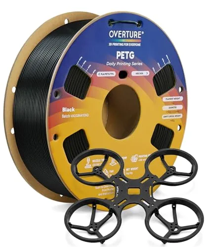 Overture OVERTURE PETG Filament, High Speed 3D Printer Filament, Neatly Wound & Clog-Free, 1kg Spool (2.2lbs) Rapid PETG, Dimensional Accuracy +/-, Fit Most FDM Printers (Beige Skin)