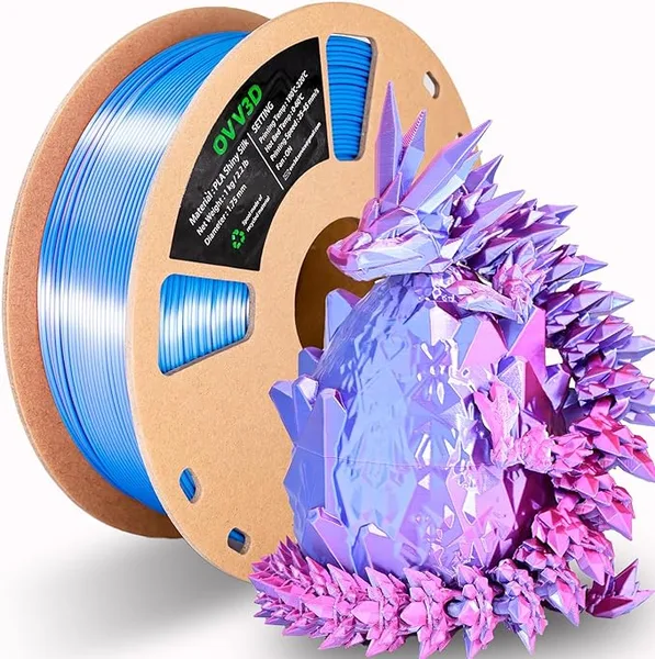 OVV3D PLA Silk Sky Blue and Rose Red