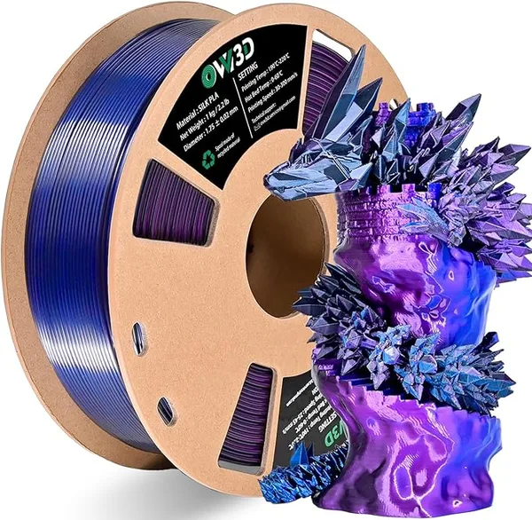 OVV3D PLA Silk Black Blue and Purple