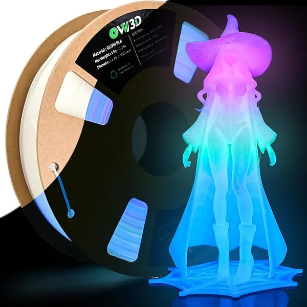 OVV3D OVV3D Glow in the Dark Filament, Multicolor Glow PLA Filament +/- for 3D Printing, Gradient PLA Glow in Dark, 3D Printer Filament Fast Color Change Blue Green Pink, 1kg/2.2lb