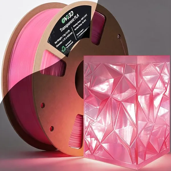 OVV3D OVV3D 3D Printer Filament Transparent PLA Filament, Pink Green Printing, +/-, Fits Most FDM 3D Printers, Translucent 3D Filament 1kg Spool