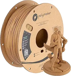 Polymaker Polymaker Light Weight PLA Filament Wood 0.8kg, PolyLite 3D Printer PLA Filament Wood Low Density, Print with Most 3D Printers