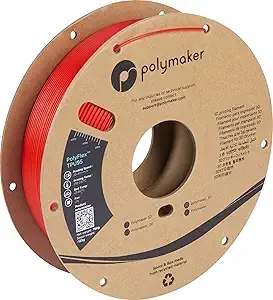 Polymaker Polymaker TPU Filament Red, 0.75kg Shore 95A Flexible 3D Printer Filament - PolyFlex TPU95 3D Printing TPU Filament 0.75kg Red Soft Flexible Filament
