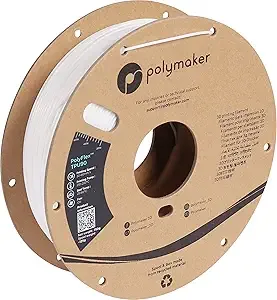 Polymaker Polymaker TPU Filament White, 0.75kg Shore 90A Flexible 3D Printer Filament - PolyFlex TPU90 3D Printing TPU Filament 0.75kg White Soft Flexible Filament