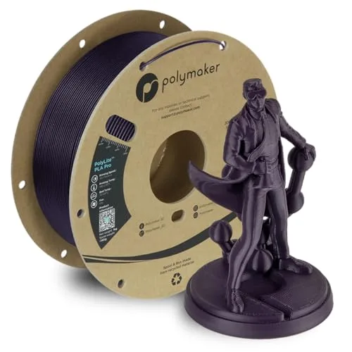 Polymaker Polymaker PLA PRO Filament 1kg, Tough & High Rigidity Dark Purple 3D Printing Filament, PolyLite PLA PRO 3D Printer Filament, Print with Most 3D Printers