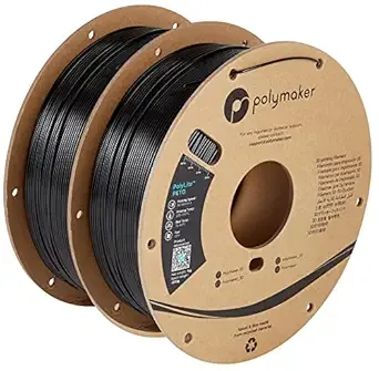 Polymaker Polymaker PETG Filament 2kg Black*2 3D Printer Filament, PolyLite PETG 3D Printing Filament, Dimensional Accuracy +/-, Print with Most 3D Printers