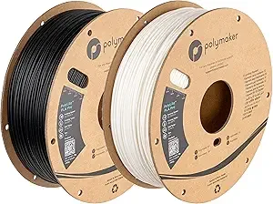 Polymaker Polymaker PLA PRO Filament 2kg, Tough & High Rigidity Black*1_ White*1 3D Printing Filament, PolyLite PLA PRO 3D Printer Filament, Print with Most 3D Printers
